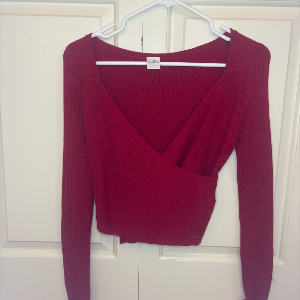 Holster Women's Red Wrap Top